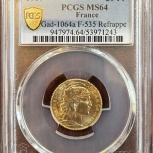 1907 PCGS MS64 France 20 Fr