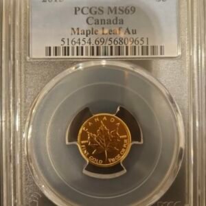 2013 1/10 Oz .9999 Fine Gold $5 Canada Maple Leaf AU PCGS MS69 Coin