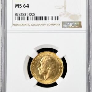 1925 Great Britain Gold 1 Sovereign 0.2354 oz NGC MS64