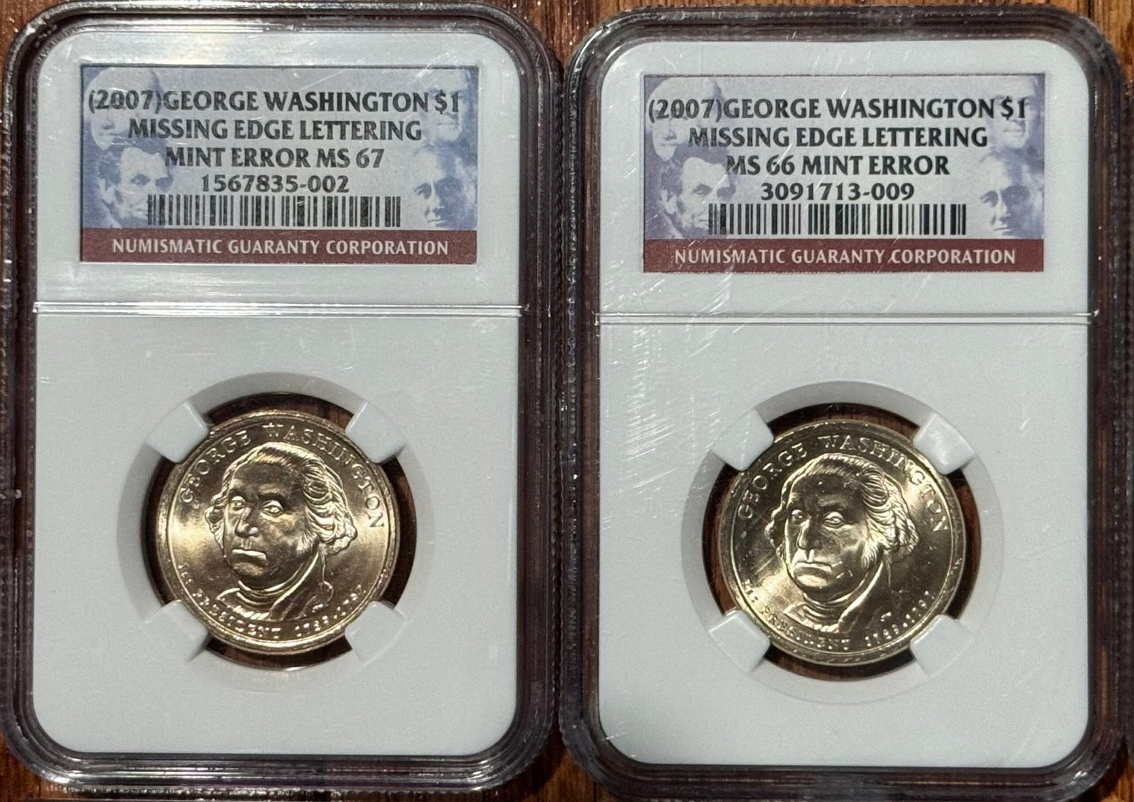8x Presidential $1 Error Coins – Missing Edge Lettering – PCGS NGC MS66 MS67 LOT - Image 2