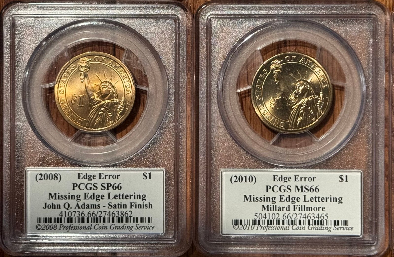 8x Presidential $1 Error Coins – Missing Edge Lettering – PCGS NGC MS66 MS67 LOT - Image 4