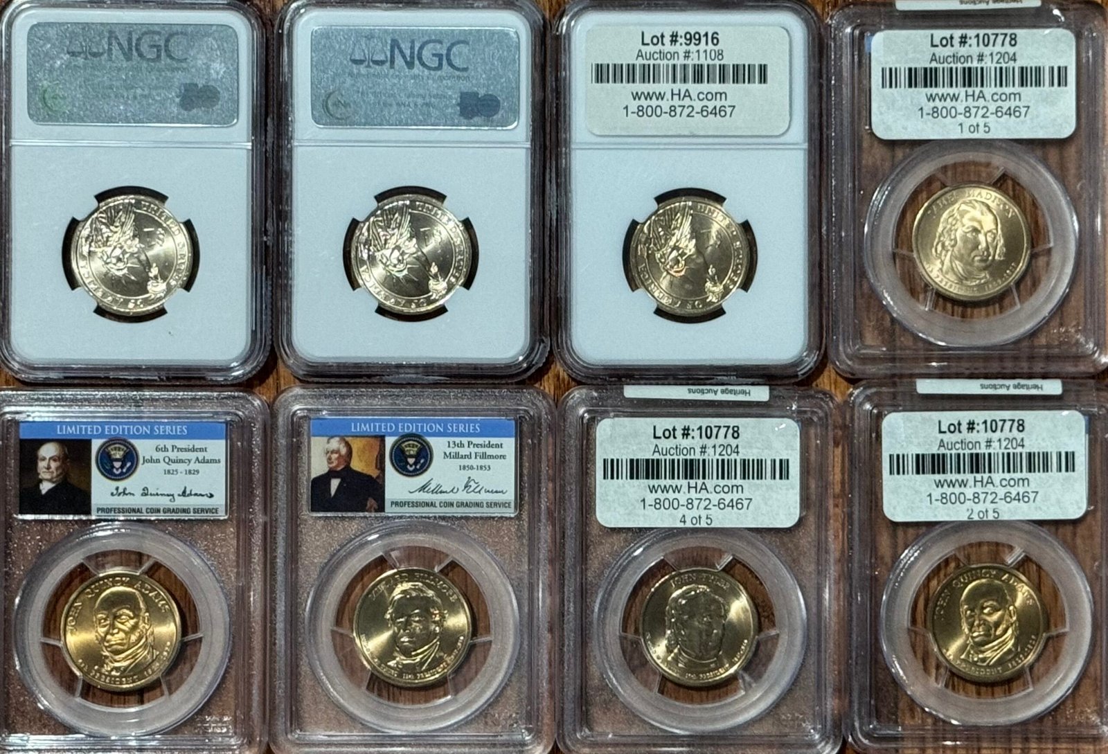 8x Presidential $1 Error Coins – Missing Edge Lettering – PCGS NGC MS66 MS67 LOT - Image 6
