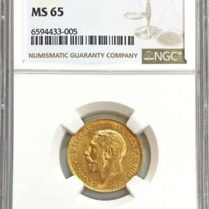 1925 GOLD GREAT BRITAIN SOVEREIGN KING GEORGE V COIN NGC MINT STATE 65