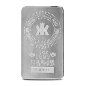 10 oz (RCM) Royal Canadian Mint Silver Bar (New) (In Stock/No Waiting!)