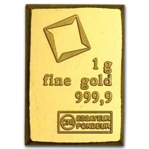 1 Gram Fine Gold Bar - Assayed .9999 Pure Fine Bullion - Valcambi Suisse Swiss