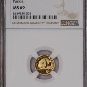 1987-S Gold Panda 1/20 oz. 5 Yuan NGC MS69