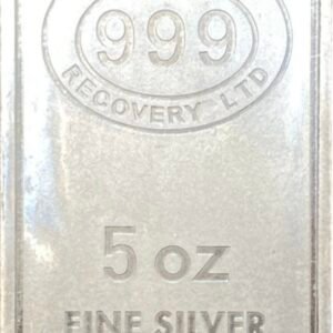 5 oz Silver Bar - JBR Recovery Ltd  .999 Fine
