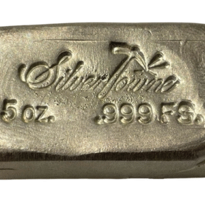 Rare! Silvertowne 5 Troy Oz .999 Fine Silver Rectangular Hand Poured Bar