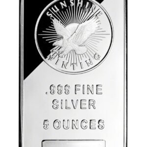 5 oz. Silver Bar - Sunshine Minting - .999 Fine