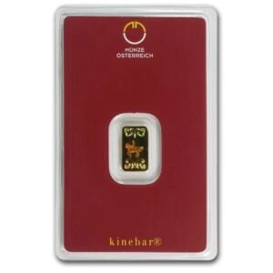 1 gram Gold Bar - Austrian Mint Kinebar Design (In Assay)