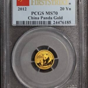 2012 (MS70) 1/20 oz Gold China Panda 20 Yuan 20Y PCGS First Strike