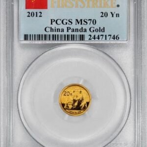 2012 20 Yuan 1/20 oz .999 Chinese Gold Panda PCGS MS70 First Strike Flag Label