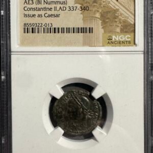 Rare Constantine II Roman AE3 (AD 336-340) - NGC Certified - Fine (F)