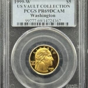 1999-W 1/4oz Washington $5 Gold Coin - US Vault Collection PCGS MS-69 ⭐️